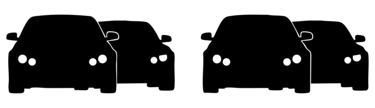 Generic car silhouettes vector illustration icon set for automotive industry commercial projects