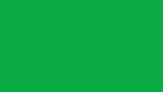 Bank building icon rotating on green screen background for financial concepts