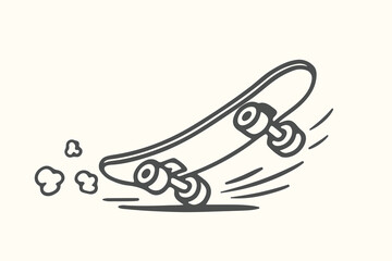 Dynamic Skateboard Line Art vector Illustration © Dmitri Krasovski