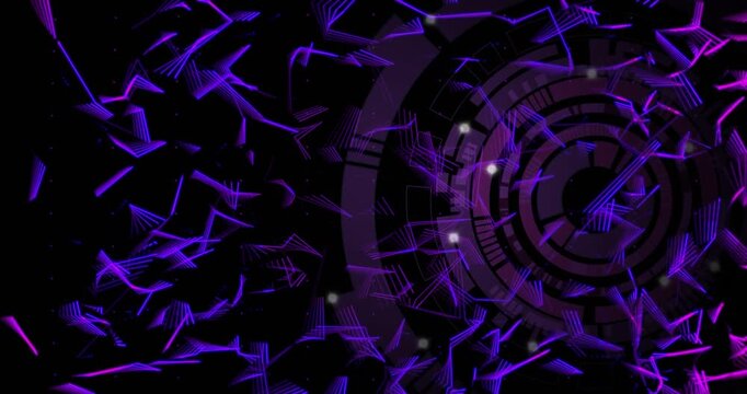 Vertical video: Ring HUD activating right, pulling purple shards and node lights for tech visuals