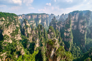 Fototapeta premium view of the avatar mountains in zhangjiajie national park in china
