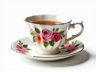 Fototapeta premium A cup and saucer set up for serving tea, perfect for a cozy moment
