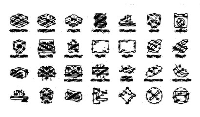 Obraz premium Sleep and mattress line icons collection with breathable foam latex pocket spring and washable bedding vector