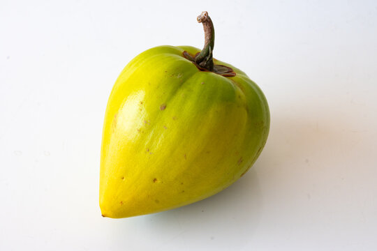 Canistel or caniesten eggs fruit tropical sweet fruit with creamy texture on white background