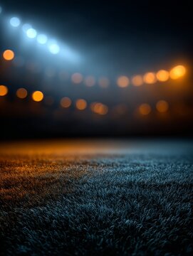 Bright lights illuminate the soccer field at night