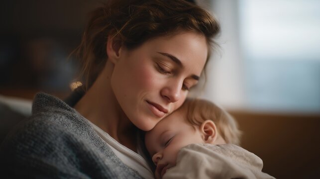 New mother experiences touch aversion while well-meaning relatives reach for baby, visible overwhelm in crowded family gathering, perfect for postpartum sensory issues, maternal boundaries, and