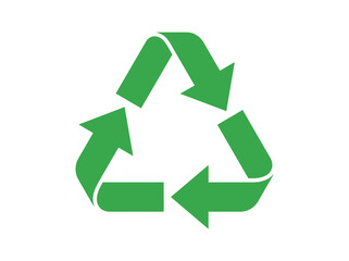 Obraz premium Green recycling symbol made of three arrows in circular motion
