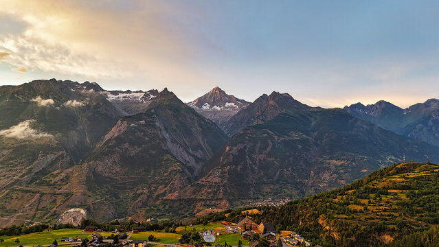 Bergpanorama in der Schweiz 