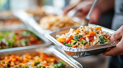 Obraz premium A vibrant dish of freshly prepared salad filled with colorful vegetables and textures, showcasing healthy eating and culinary creativity in a delightful presentation.