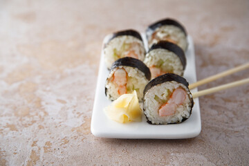 Maki sushi with shrimps © marysckin