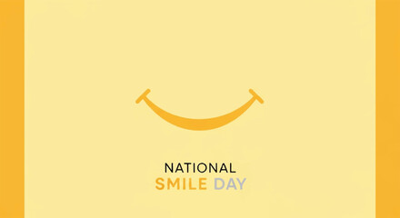 Obraz premium National smile day celebration with smiley face graphic on yellow background