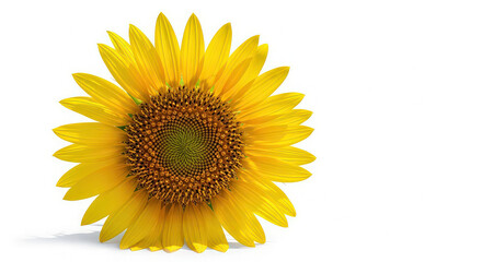 Fototapeta premium A vibrant sunflower bloom showcasing intricate golden petals and a detailed dark central seed head