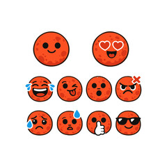Obraz premium planet Mars set of emotions vector Vector set of emotions on a white background