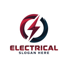 Fototapeta premium electric logo design silhouette vector line art logo design