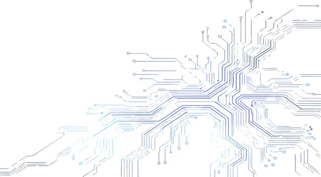 Abstract blue and purple electronic circuit board pattern