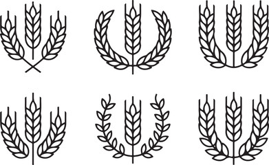 Obraz premium Wheat ear symbols representing agriculture and organic grain harvest