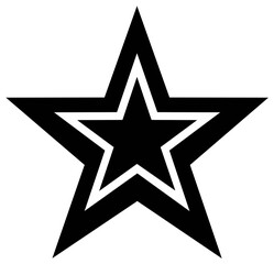 Fototapeta premium Bold Double Outline Star Graphic Icon Symbol Design Element
