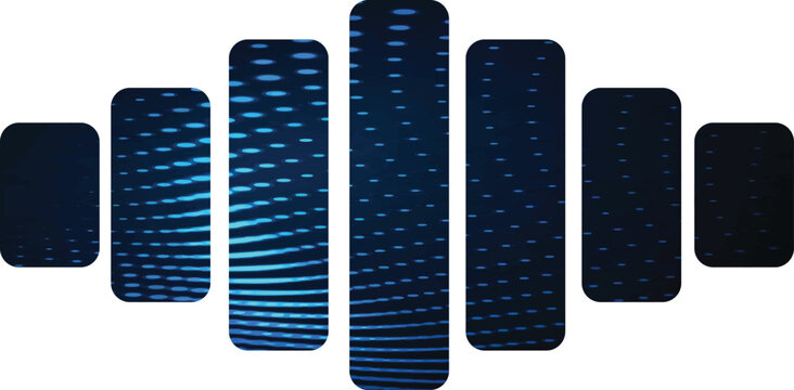 Collection of Dark Blue Remote Controls Arranged in a Row.