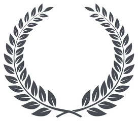 Obraz premium Laurel wreath symbol representing achievement and victory, isolated on white