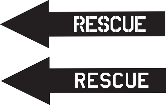 Military Rescue Arrow Signs US Air Force Aircraft Stencil Broken Letter Decal Text Signage