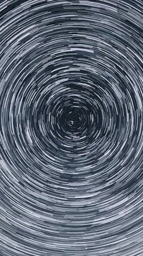 Vertical time-lapse of stars rotating around the north star or Polen star in the night sky with star trails