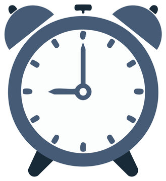 Minimalist Blue Alarm Clock Icon for Timekeeping and Wake-Up Reminders