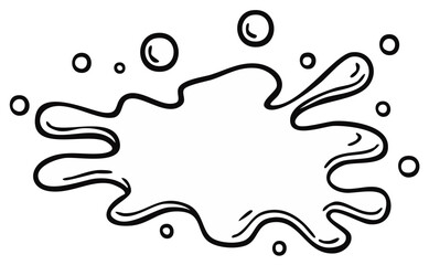 Obraz premium Water splash outline, droplets, liquid wave design element isolated on white