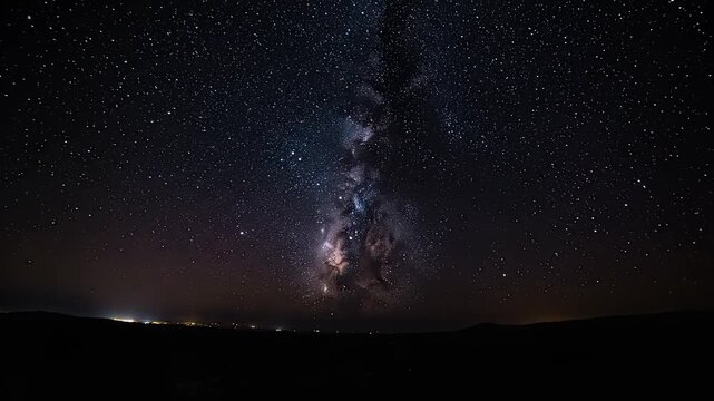 Night sky with stars and galaxy