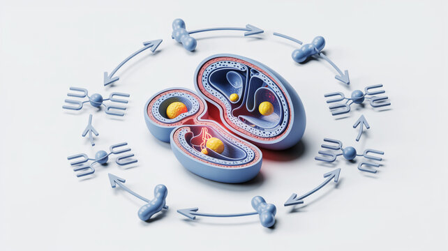 Cell Division Process with Mitosis and Cell Cycle Phases biology