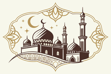 Fototapeta premium vector illustration of mosque