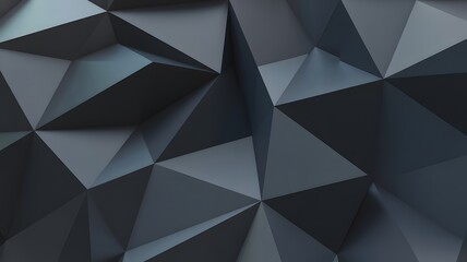 Fototapeta premium Dark grey geometric low poly background with triangular facets