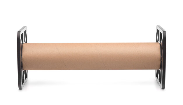 Front view of empty industrial paper reel