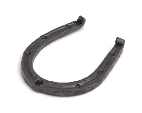 Black iron hand forged horseshoe