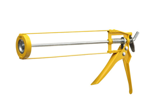 Empty yellow caulk gun