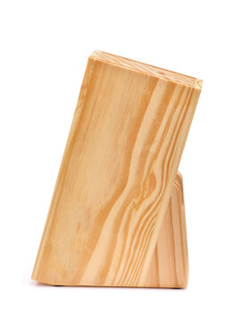 Empty wooden kitchen knife stand