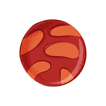 Cartoon Red Planet Mars Vector Illustration