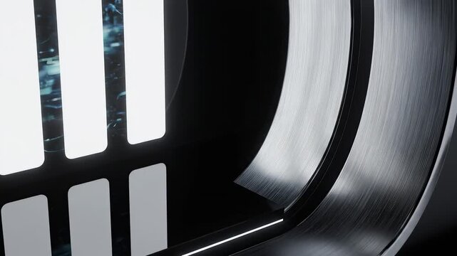 Abstract light and curved metal surface