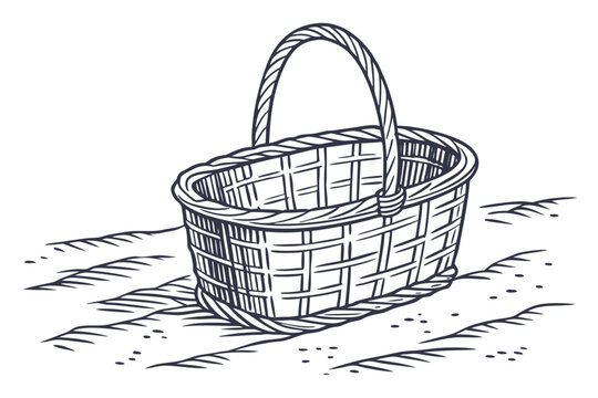 empty basket vector illustration