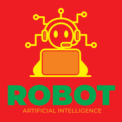 Naklejka premium Artificial Intelligence and Technology Digital Logo Concept