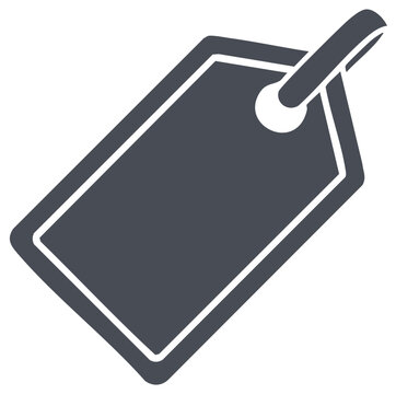 Simple Gray Sale Tag Icon with White Outline and Loop for Hanging