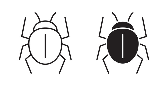 Bug icon. Vector illustration isolated on white.