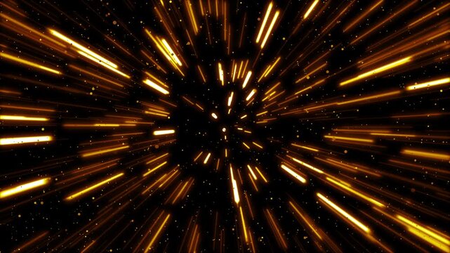 宇宙空間をワープする背景アニメーション（オレンジ）（ループ）