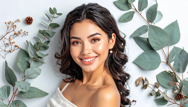 サイバーパンクな装備を身につけた美しい女性のクローズアップイラスト 未来のヒューマノイド