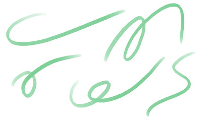 Obraz premium set of Hand drawn green line 