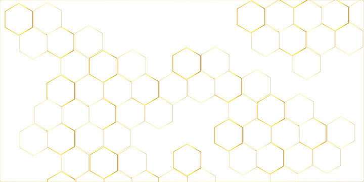 Seamless honeycomb vector pattern featuring a golden geometric hexagon texture with yellow bee cells in a sweet nature inspired wallpaper design.