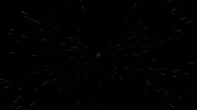 Abstract digital light streams racing through a dark, infinite cosmic expanse, symbolizing hyperspace travel and advanced technological acceleration