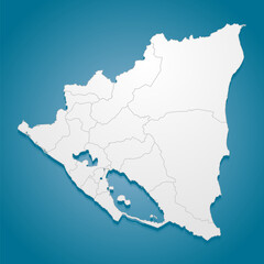 Obraz premium Creative map country Nicaragua divided on regions
