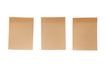 Fototapeta premium Three Blank Light Brown Kraft Paper Envelopes Side by Side on Black Background, Isolated On White Background, Png Transparent