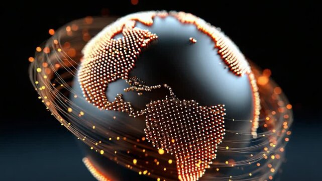Global Connectivity: A mesmerizing view of the earth, swathed in a network of luminous, interconnected lines that symbolize the interconnectedness of the modern world.