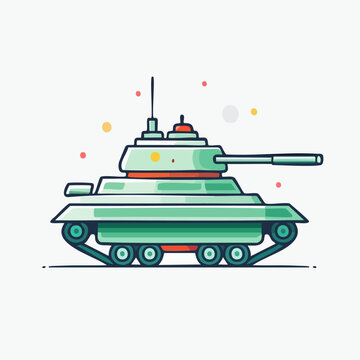 Cartoon Tank Illustration - Modern Military Vehicle Design.